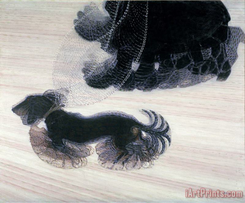 Dinamismo Di Un Cane Al Guinzaglio (dynamism of a Dog on a Leash) painting - Giacomo Balla Dinamismo Di Un Cane Al Guinzaglio (dynamism of a Dog on a Leash) Art Print
