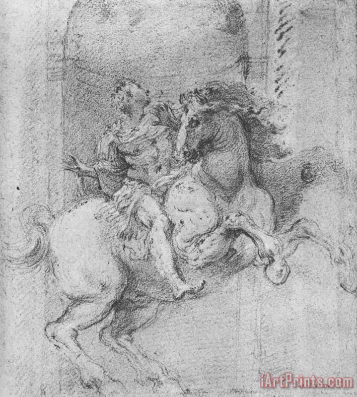 Gian Lorenzo Bernini Study for The Equestrian Monument of Constantine The Great"" Art Painting
