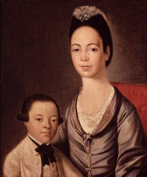  Gilbert Stuart Mrs. Aaron Lopez and her son Joshua painting