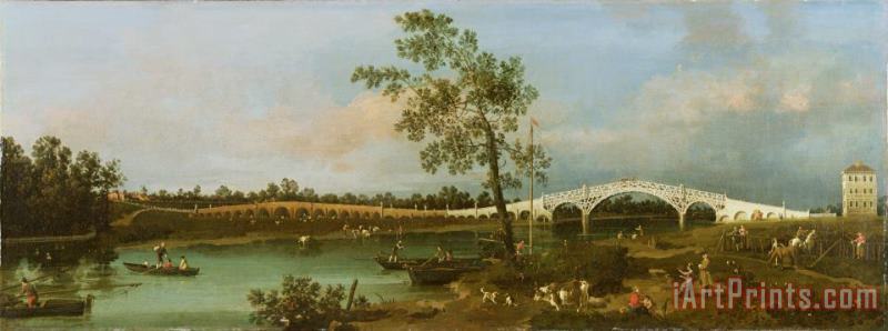 Giovanni Antonio Canaletto Old Walton's Bridge Art Painting