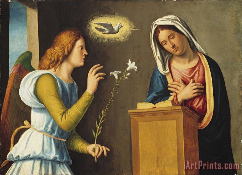 Annunciation to the Virgin painting - Giovanni Battista Cima da Conegliano Annunciation to the Virgin Art Print