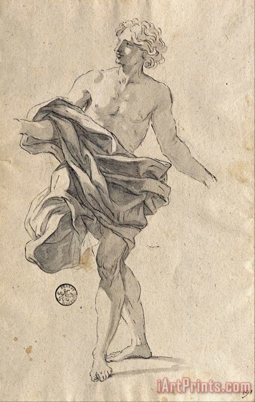 Giovanni Battista Gaulli Study for a Young Man Dancing Art Painting
