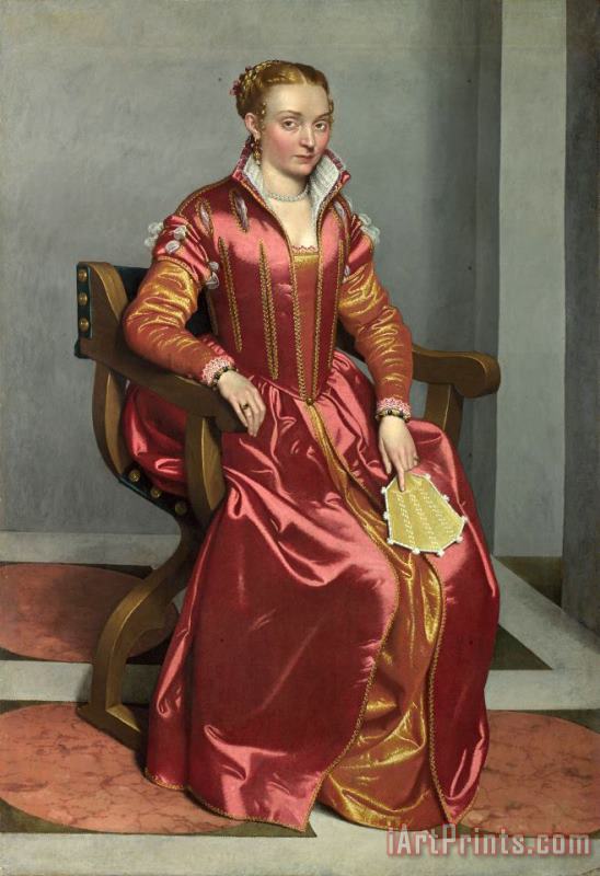 Giovanni Battista Moroni Portrait of a Lady, Perhaps Contessa Lucia Albani Avogadro ('la Dama in Rosso') Art Painting