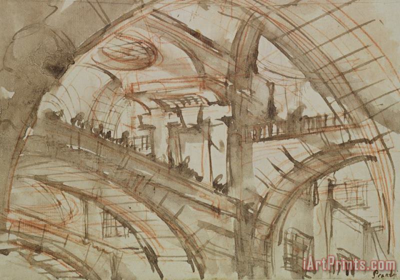 Giovanni Battista Piranesi Drawing Of An Imaginary Prison Art Print