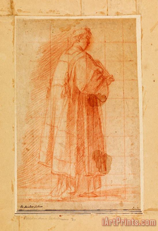 Giovanni Bernardino Rodriguez called Siciliano Standing Cleric Holding a Book Art Painting