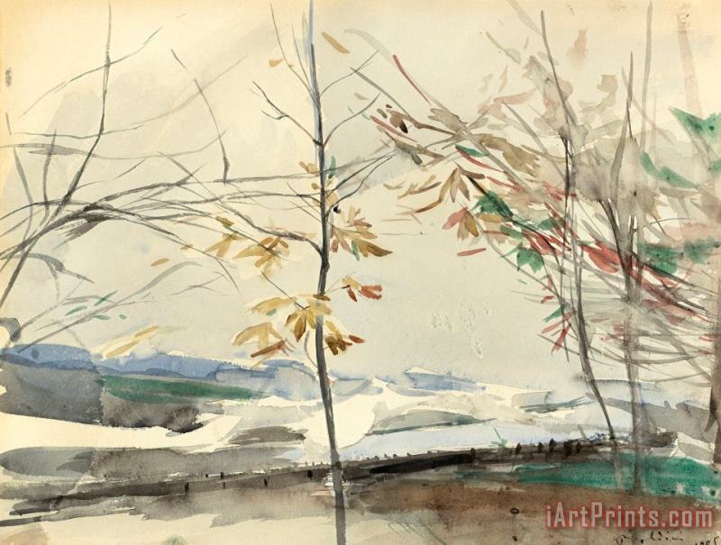 Giovanni Boldini Autumn Landscape with Trees Art Painting