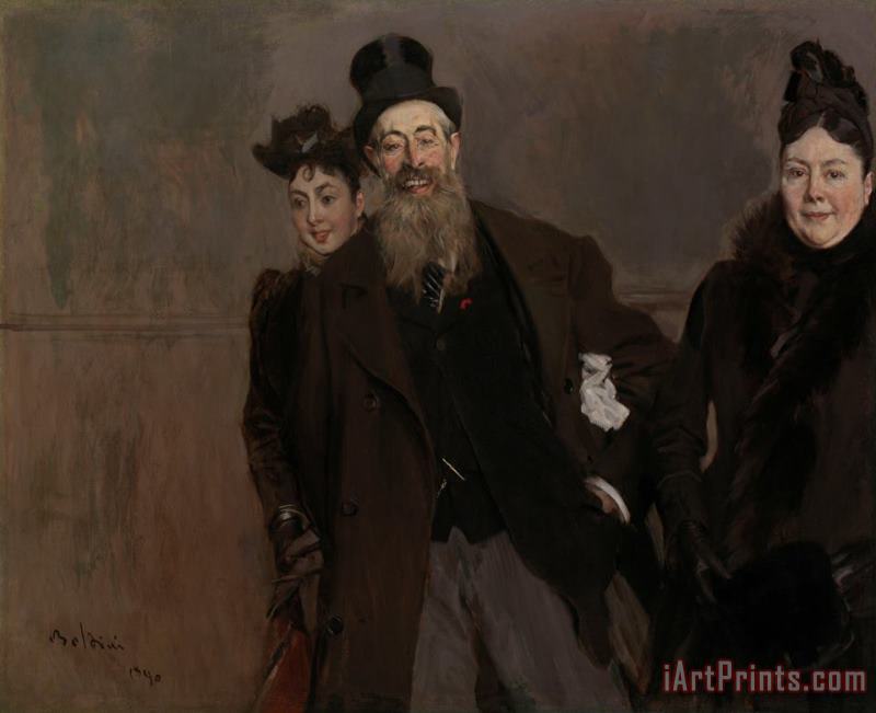 Giovanni Boldini John Lewis Brown with Wife And Daughter Art Print