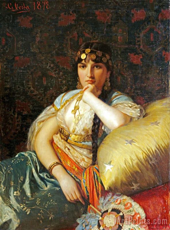 Giovanni Costa An Oriental Beauty Art Painting