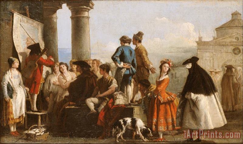 The Storyteller painting - Giovanni Domenico Tiepolo The Storyteller Art Print