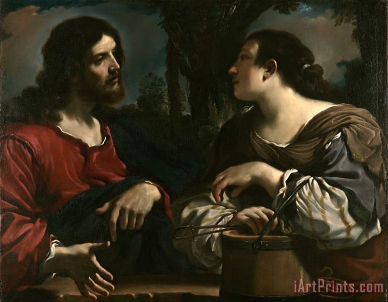 Christ And The Woman of Samaria painting - Giovanni F. Barbieri Christ And The Woman of Samaria Art Print