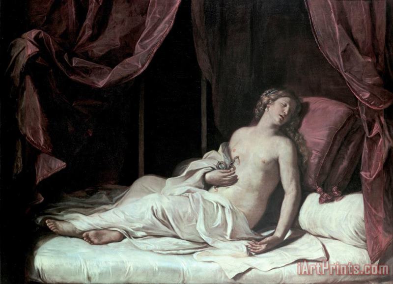 Death of Cleopatra painting - Giovanni F. Barbieri Death of Cleopatra Art Print