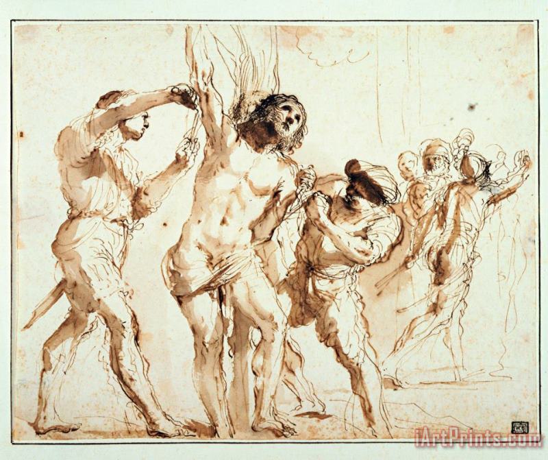 Giovanni F. Barbieri Study for The Martyrdom of St. Bartholomew Art Painting