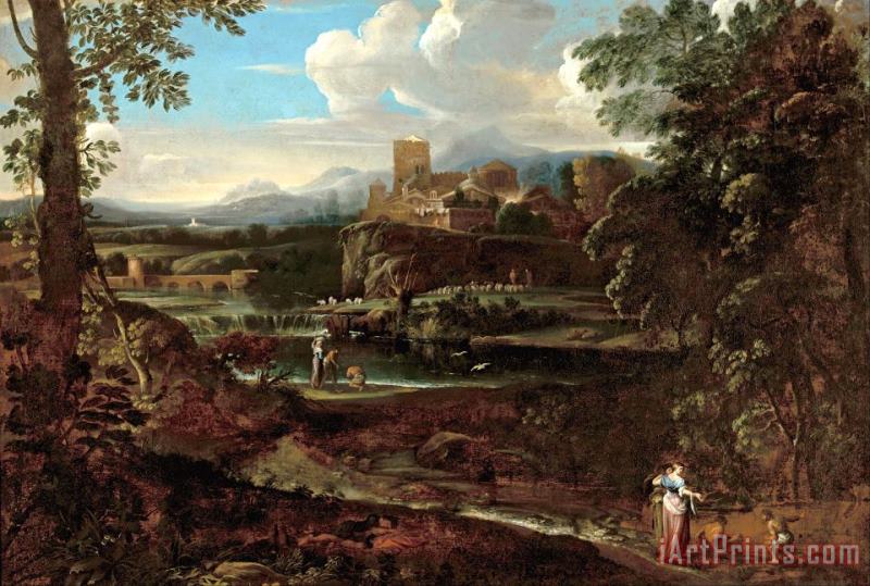 Classical Landscape painting - Giovanni F. Grimaldi Classical Landscape Art Print