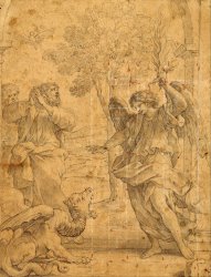 Giovanni Francesco Romanelli Archangel Uriel And The Dragon painting