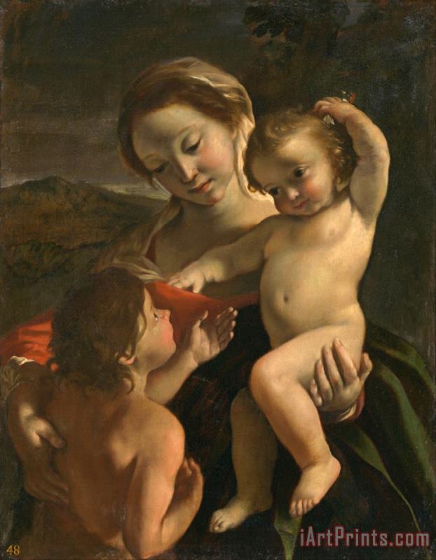 Giovanni Lanfranco  Madonna And Child with The Infant Saint John The Baptist Art Print