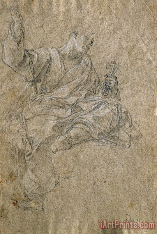 Study for The Apostle Peter painting - Giovanni Odazzi Study for The Apostle Peter Art Print
