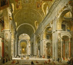 Giovanni Paolo Panini Interior of St. Peter's - Rome painting