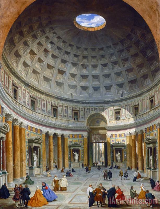 Interior of The Pantheon, Rome painting - Giovanni Paolo Panini Interior of The Pantheon, Rome Art Print