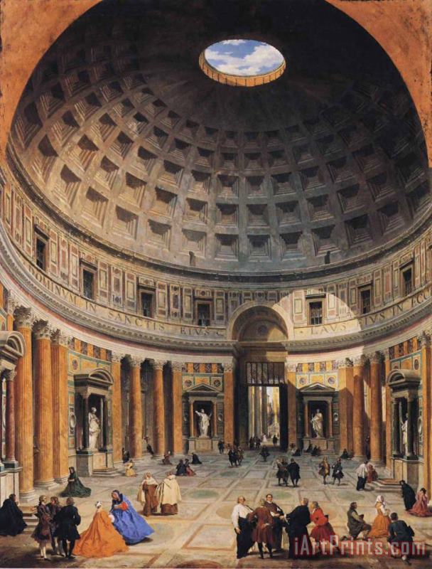 Giovanni Paolo Pannini Interior of The Pantheon, Rome Art Print
