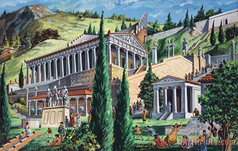 The Temple of Apollo at Delphi painting - Giovanni Ruggero The Temple of Apollo at Delphi Art Print