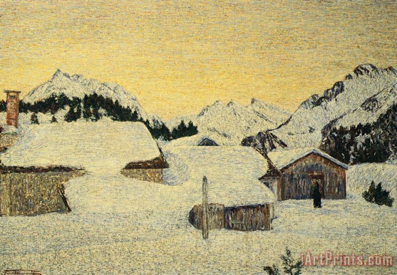 Chalets In Snow painting - Giovanni Segantini Chalets In Snow Art Print