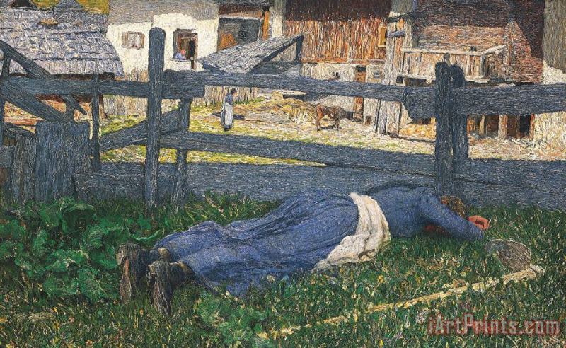 Giovanni Segantini Resting In The Shade Art Painting