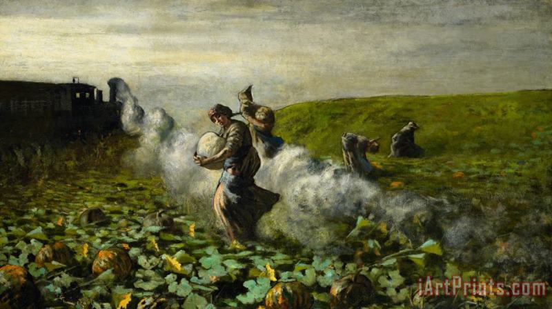 Giovanni Segantini The Pumpkin Harvest Art Painting