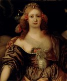 Portrait of a Young Woman of The Fortesque Family of Devon Paintings - Portrait of a Young Woman by Girolamo Forabosco