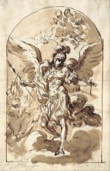 Girolamo Troppa The Archangel Michael painting