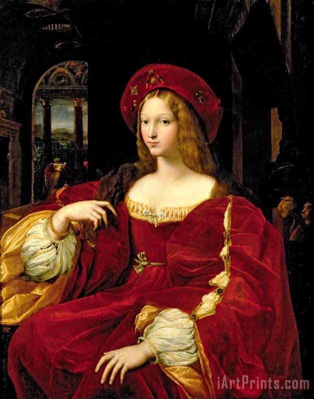 Giulio Romano Portrait of Jeanne of Aragon (c.1500 77) Wife of Ascannio Colonna, Viceroy of Naples Art Print