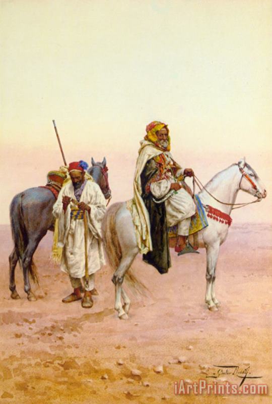 Giulio Rosati A Rest in The Desert Art Painting