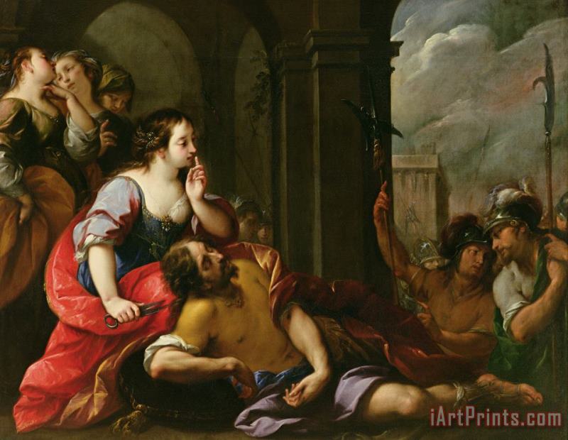 Samson and Delilah painting - Giuseppe Nuvolone Samson and Delilah Art Print