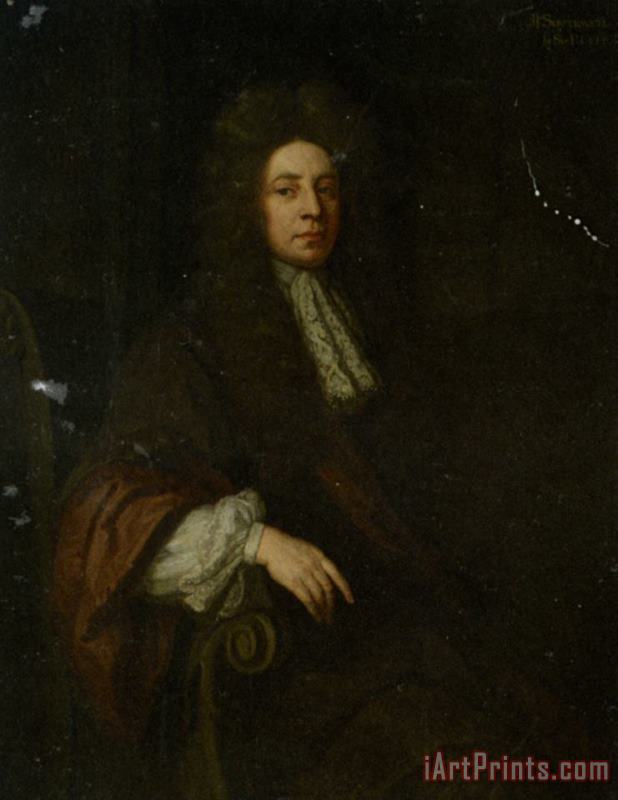 Portrait of Sir Robert Southwell in a Brown Robe painting - Godfrey Kneller Portrait of Sir Robert Southwell in a Brown Robe Art Print