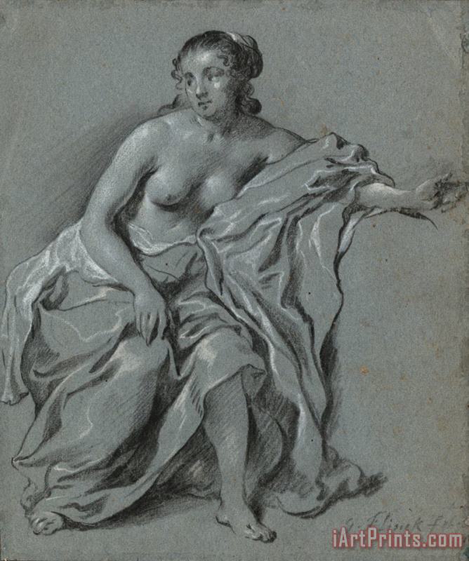 Sitting Female Nude painting - Govaert Flinck Sitting Female Nude Art Print