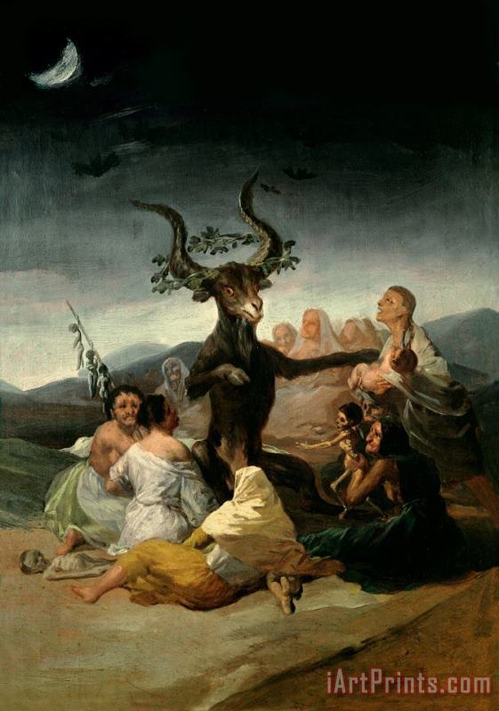 The Witches' Sabbath painting - Goya The Witches' Sabbath Art Print
