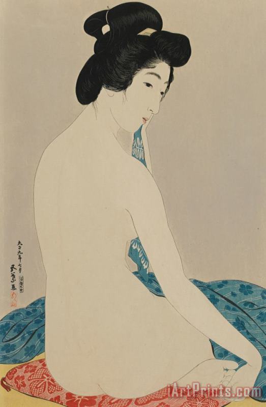 Goyo Hashiguchi Woman After A Bath Taisho Era Art Painting
