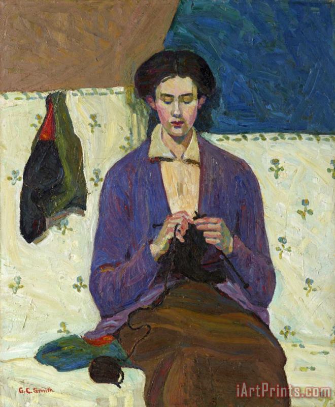 Grace Cossington Smith The Sock Knitter Art Painting