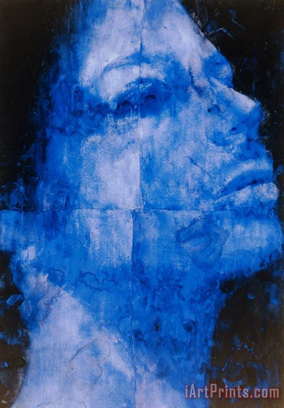Blue Head painting - Graham Dean Blue Head Art Print