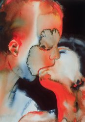 Graham Dean Close Up Kiss painting