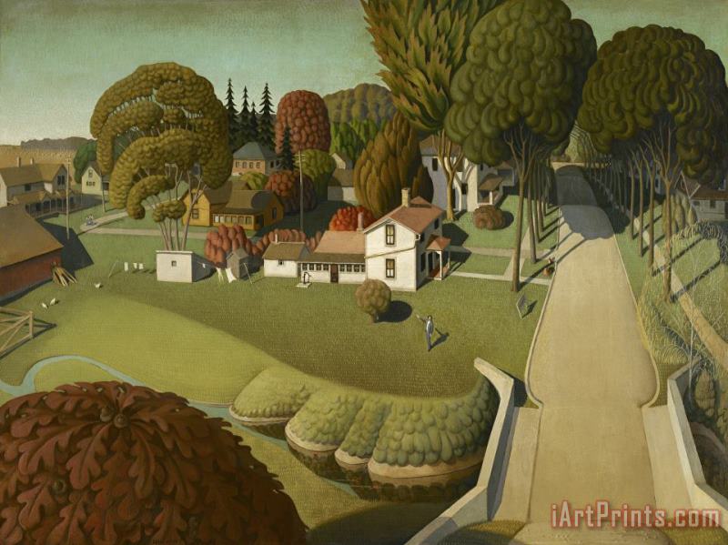Grant Wood The Birthplace of Herbert Hoover, West Branch, Iowa Art Painting