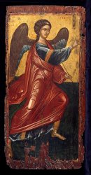 Greek, Late Byzantine The Archangel Gabriel, From an Annunciation Scene on The King's Door of an Iconostasis painting