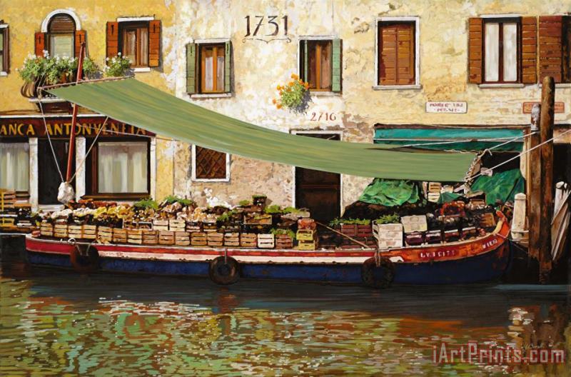 il mercato galleggiante a Venezia painting - Collection 7 il mercato galleggiante a Venezia Art Print