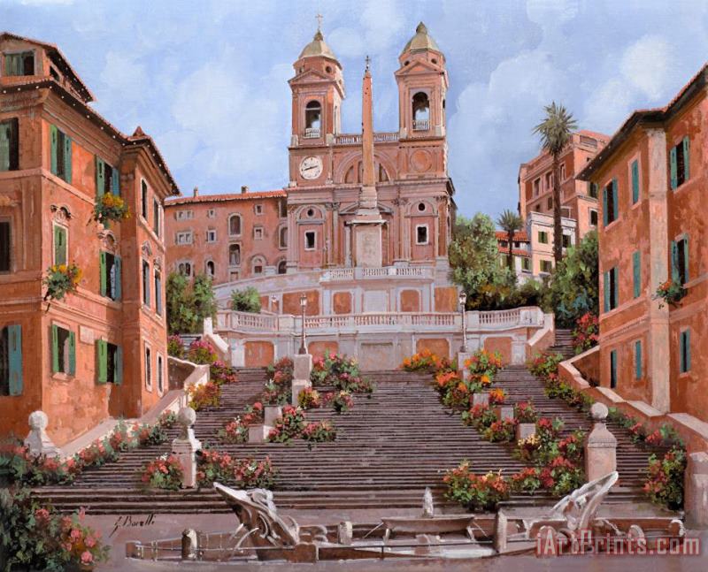 Rome-Piazza di Spagna painting - Collection 7 Rome-Piazza di Spagna Art Print