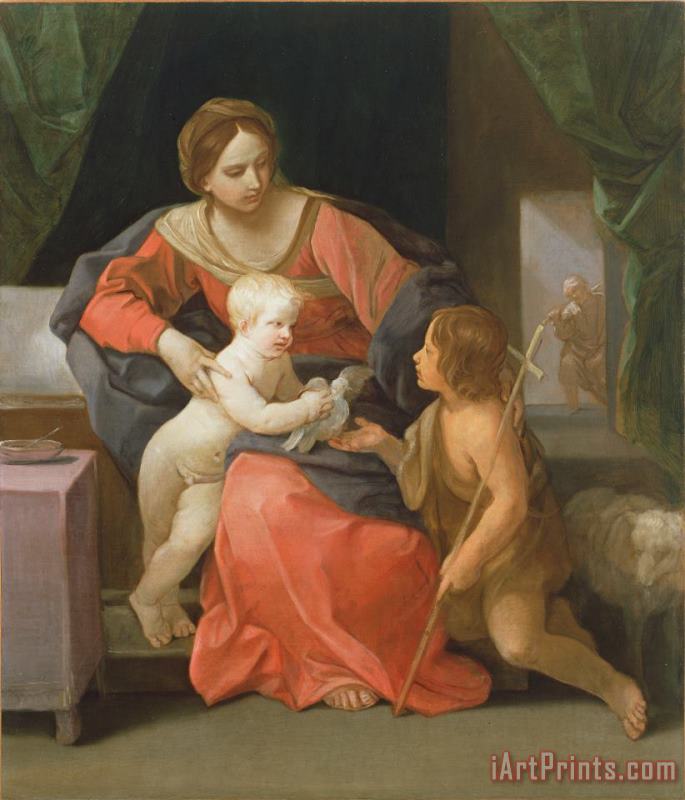 Guido Reni Madonna And Child With Saint John The Baptist Art Print