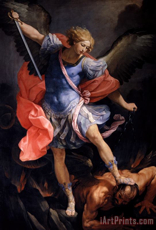 The Archangel Michael Defeating Satan painting - Guido Reni The Archangel Michael Defeating Satan Art Print