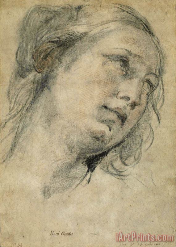 Guido Reni The Head of a Young Woman Looking Upward Art Print