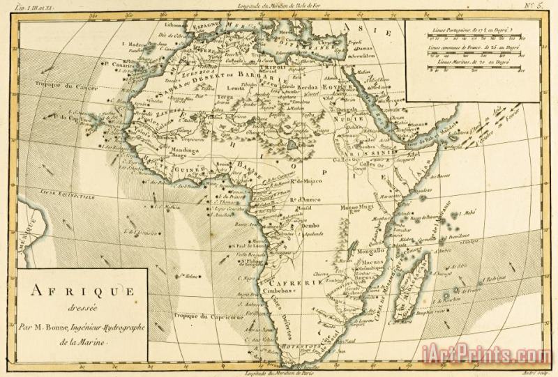 Map of Africa painting - Guillaume Raynal Map of Africa Art Print