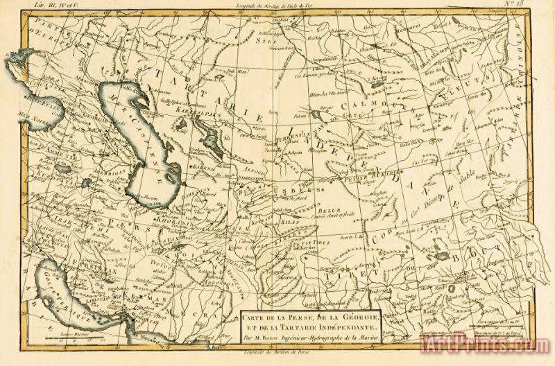 Guillaume Raynal Map of Persia Art Print
