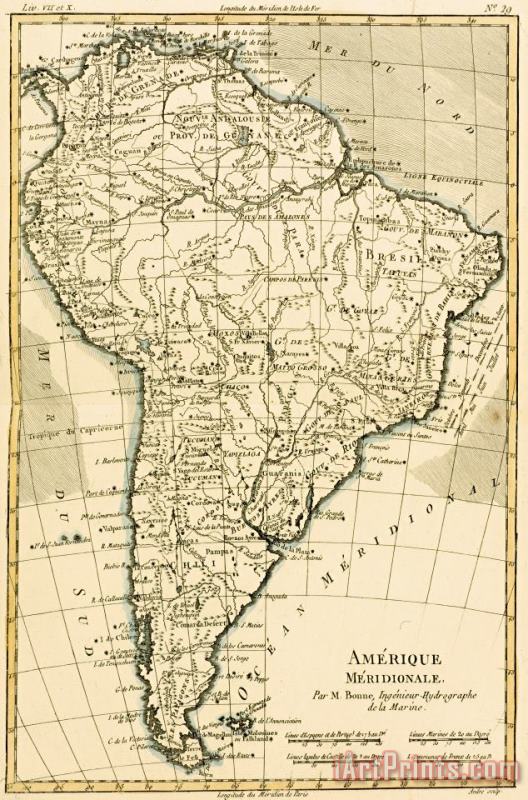 Guillaume Raynal Map of South America Art Painting