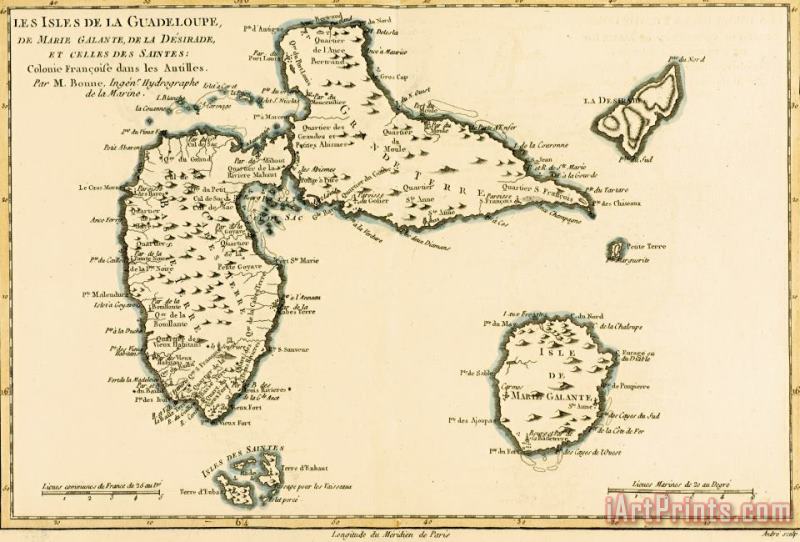 The Islands of Guadeloupe painting - Guillaume Raynal The Islands of Guadeloupe Art Print